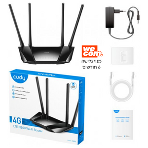 ראוטר Cudy 4G LTE Wi-Fi עם מנוי גלישה 6 חודשים
